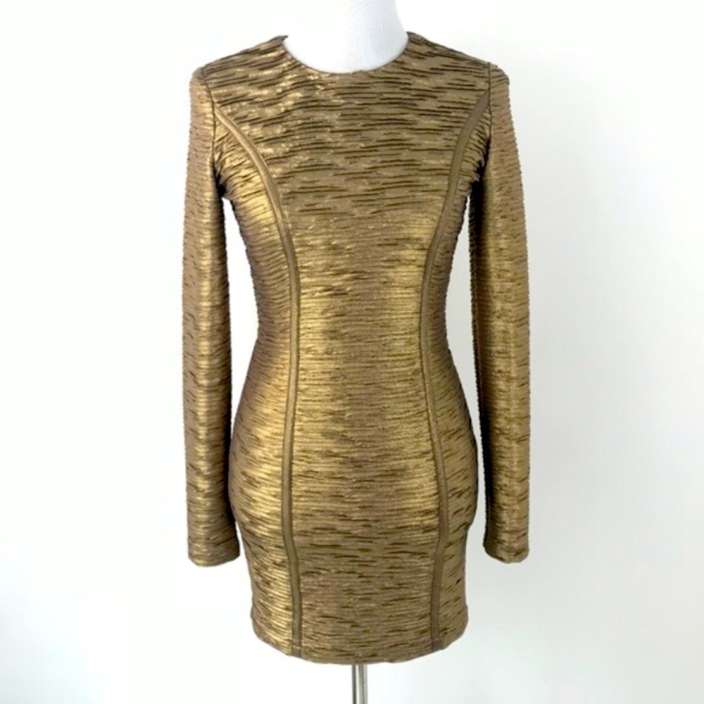 Torn by Ronny Kobo Beatrice Dress Gold XS